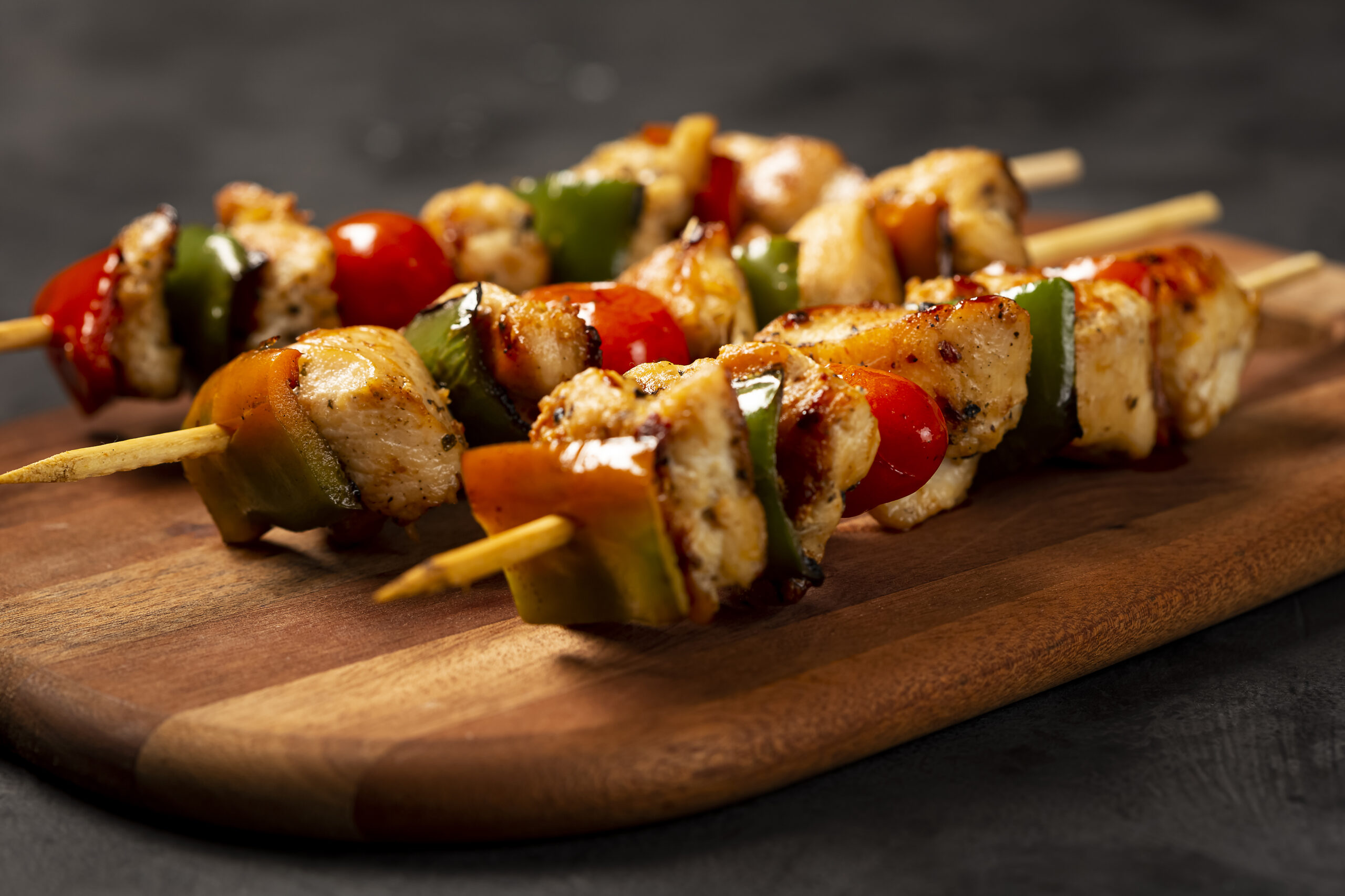 kebab - Grilled chicken meat with vegetables.